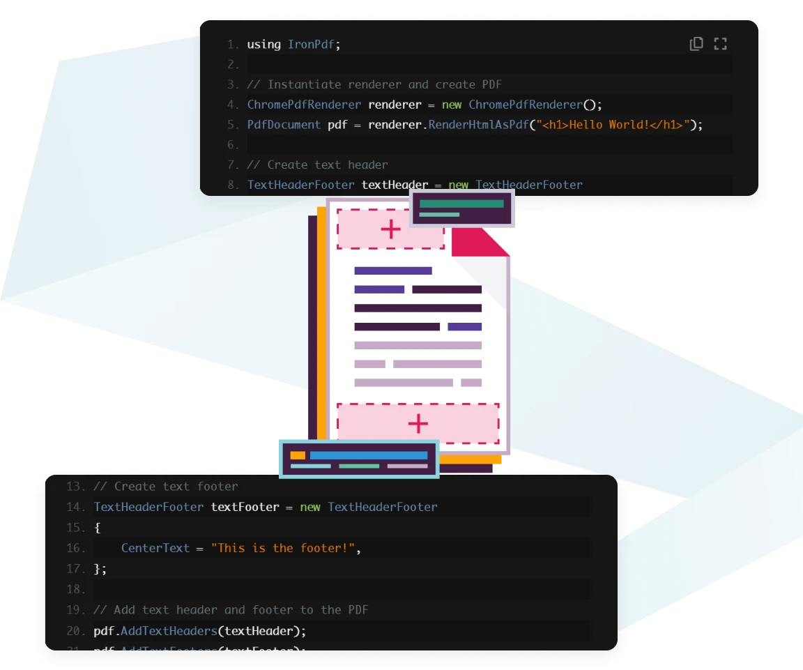 Add Headers Footers related to 添加页眉/页脚
