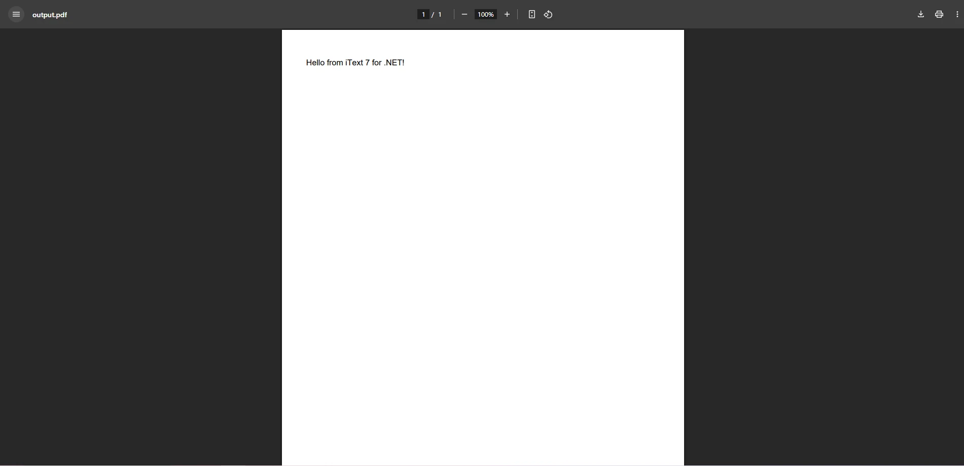 iText 7 PDF Output