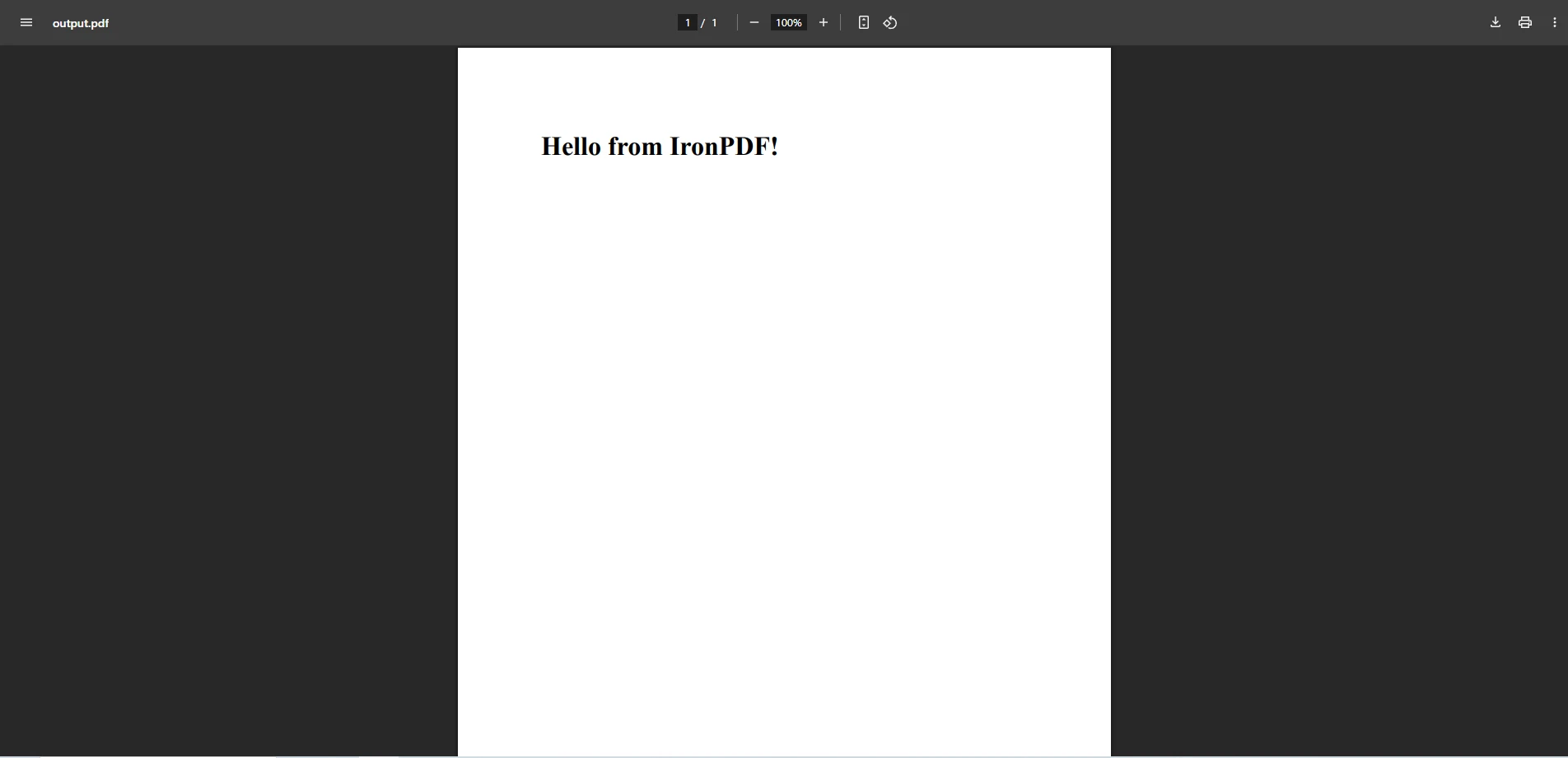 IronPDF Output