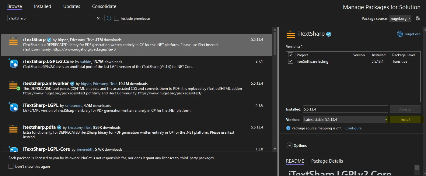 Extract Text From Pdf Csharp Itextsharp 6 related to Installing the iTextSharp PDF library