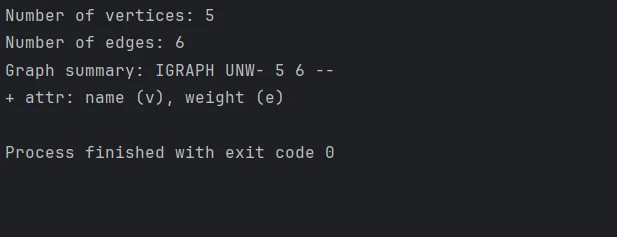 igraph python（对开发者的工作原理）：图2 - 代码示例的控制台输出