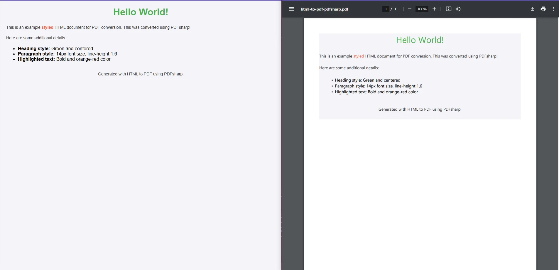 PDFsharp HTML-to-PDF example output