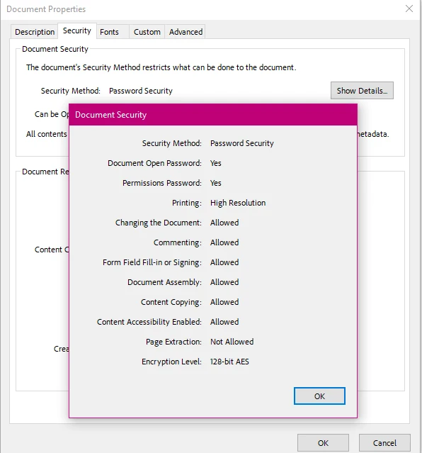 PDF encrypted using PDFsharp