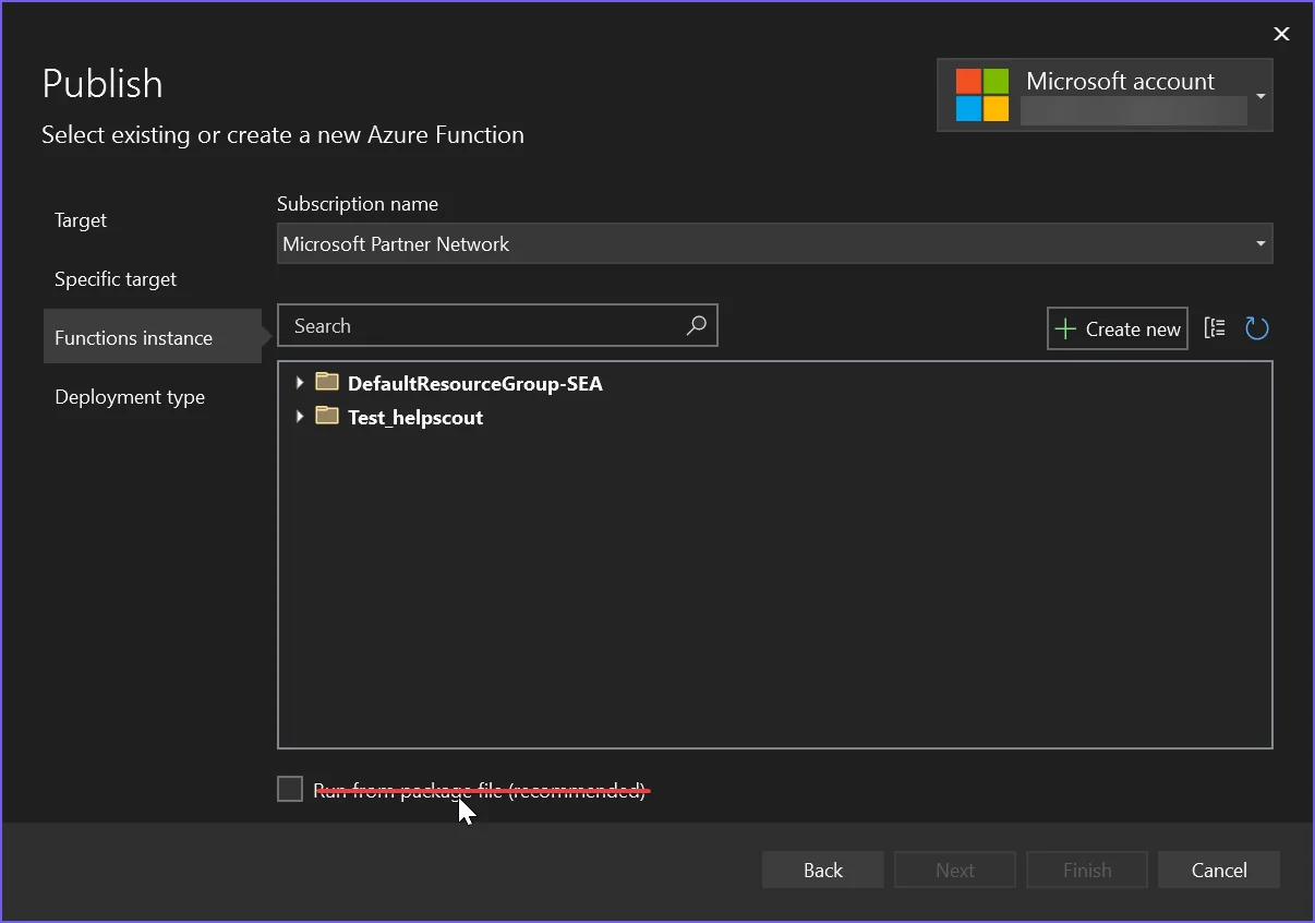 Azure Package File related to Azure 功能应用程序(Windows)